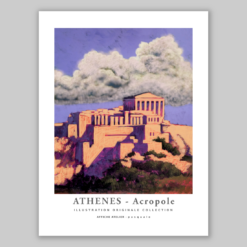 Affiche Athènes Acropole illustration