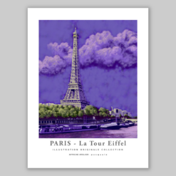 Affiche Paris la tour Eiffel illustration