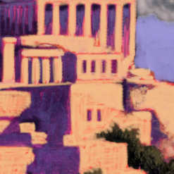 Détail illustration Acropole Athènes