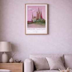 affiche Barcelone Sagrada Familia décoration intérieure