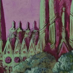 détail illustration Sagrada Familia affiche